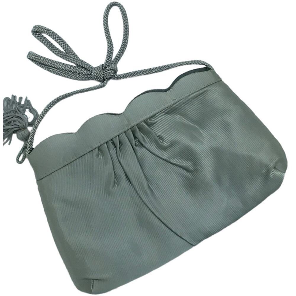 Silver Textured Puff Satin Crossbody Bag